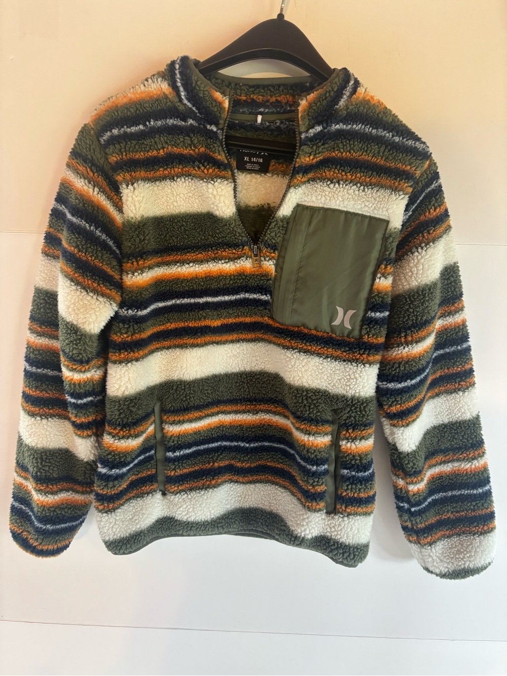 Kid’s Multicolor Striped Hurley Pullover, youth XL 14/16